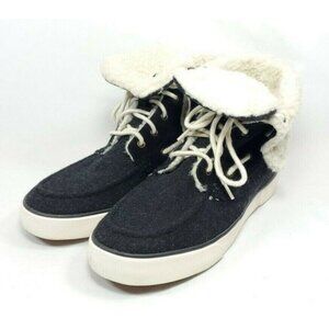 Chaps Brinley Ankle Shoe Boots Black Women's Size 9 Fabric Faux Fur Lined